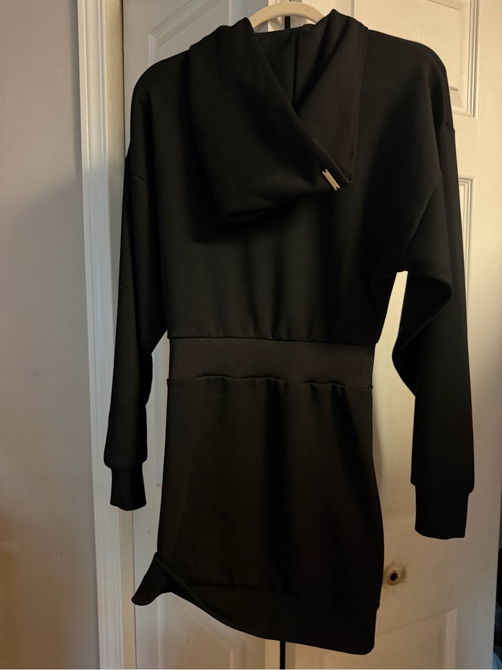 Maniere De Voir Black Crewneck Sweater Dress with Hood size 4/small - Picture 6 of 6